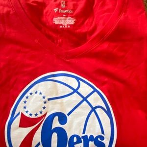 76ers red, long sleeve tee